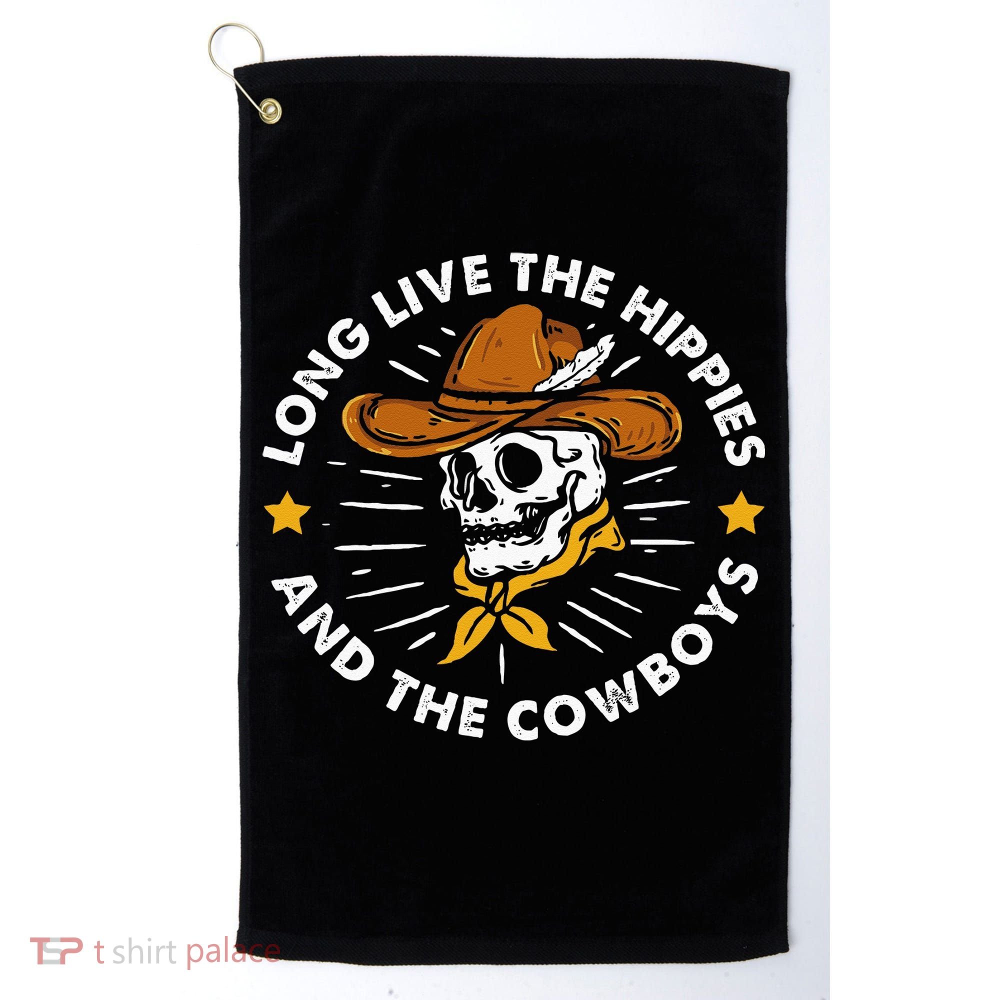 Long Live The Hippies And The Cowboys Golf Towel
