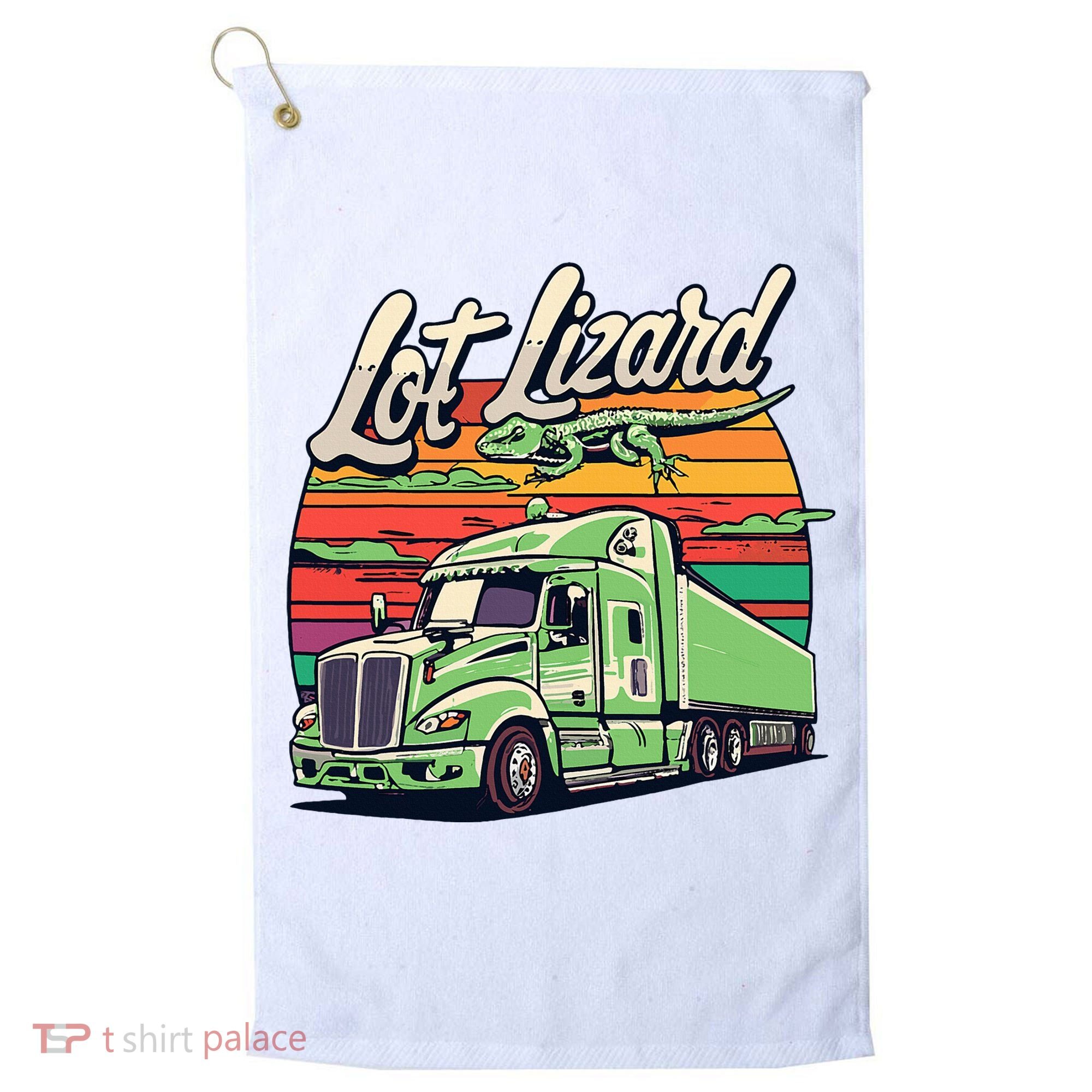 Lot Lizard Truck Driver Adventure Golf Towel