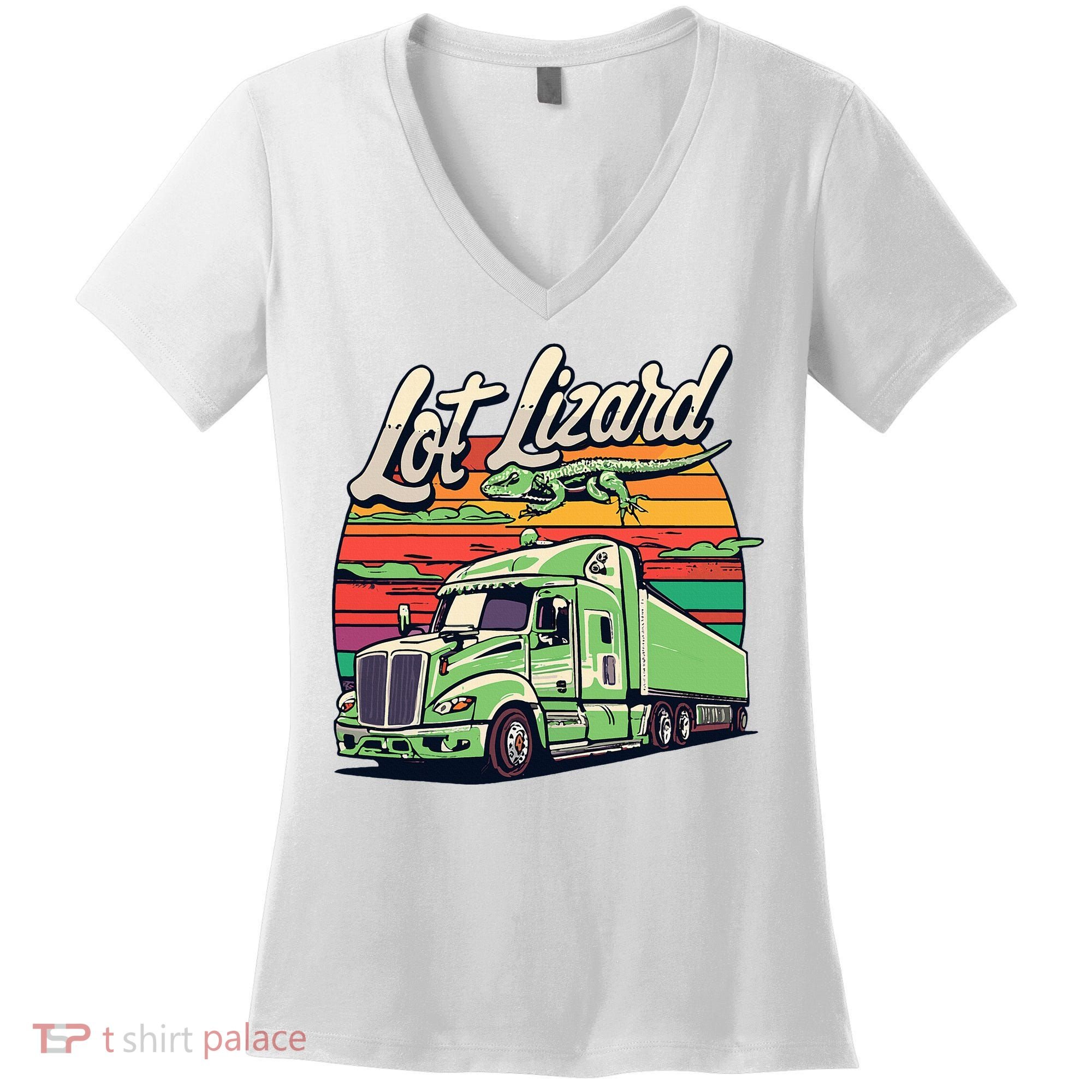 Lot Lizard Truck Driver Adventure Women's V-Neck T-Shirt