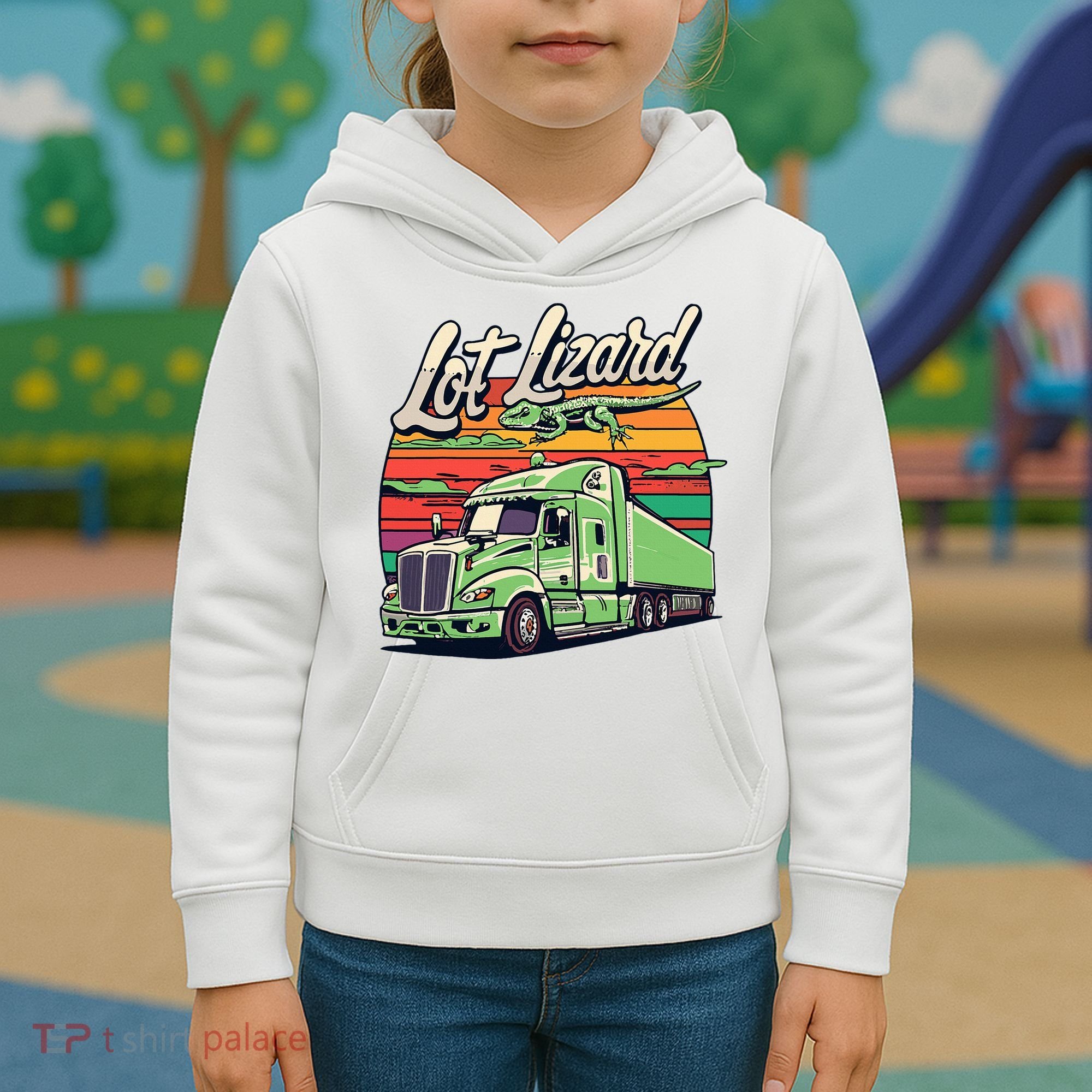 Lot Lizard Truck Driver Adventure Kids Hoodie