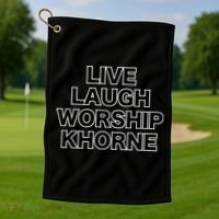 Live Laugh Worship Khorne Chaos God Golf Towel thumb 1