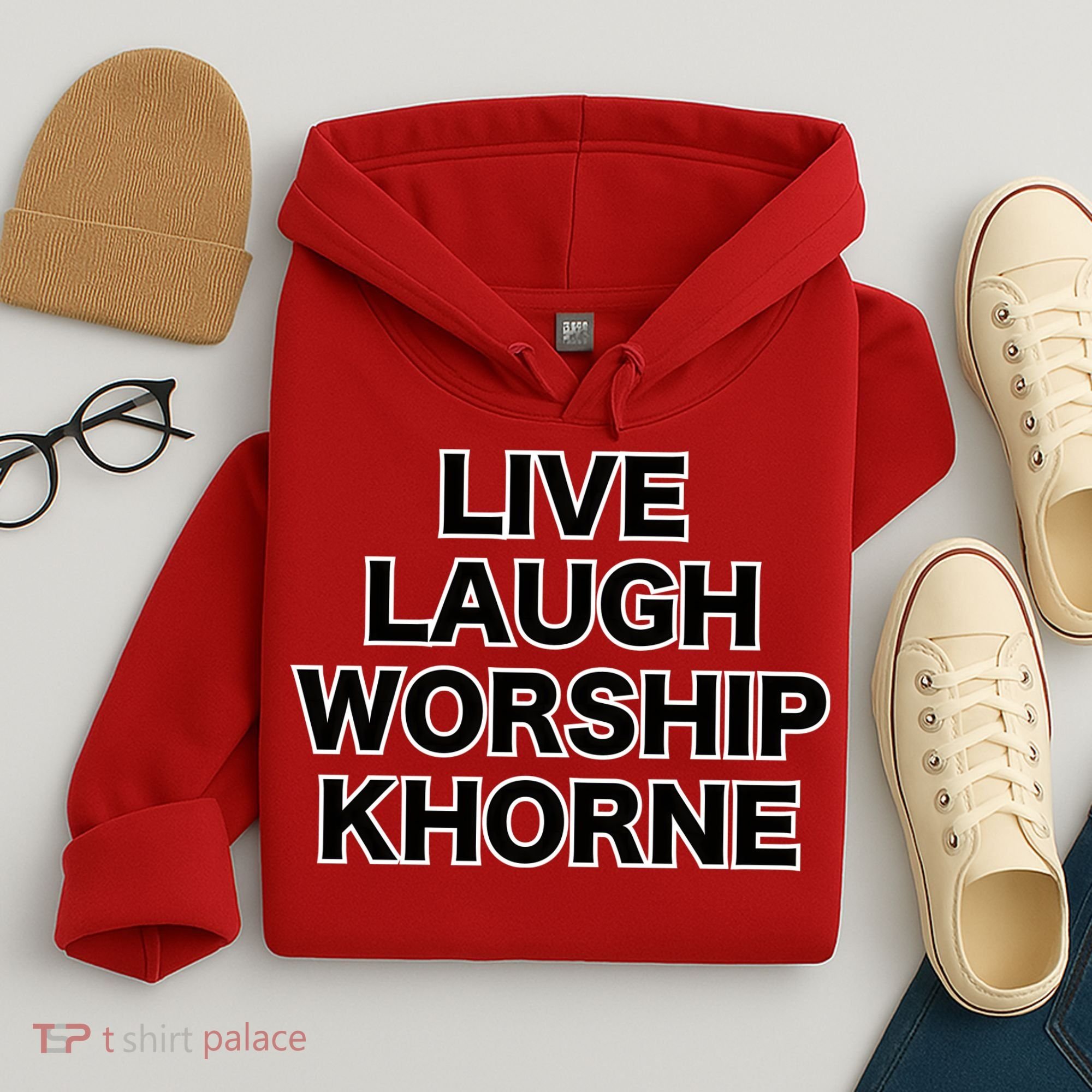 Live Laugh Worship Khorne Chaos God Hoodie