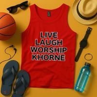 Live Laugh Worship Khorne Chaos God Tank Top thumb 4
