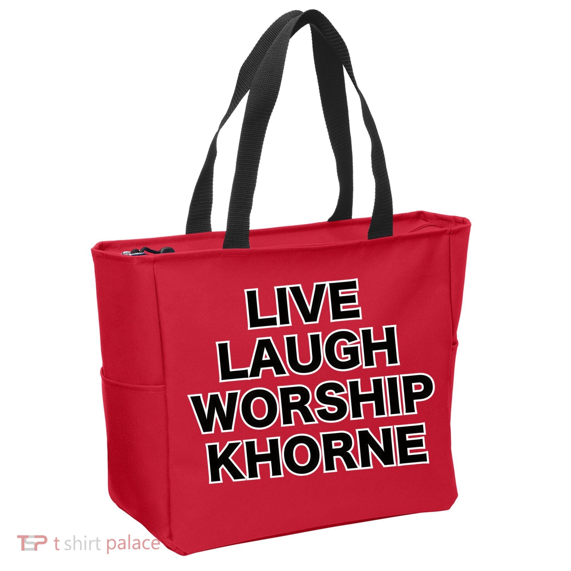 Live Laugh Worship Khorne Chaos God Tote Bag