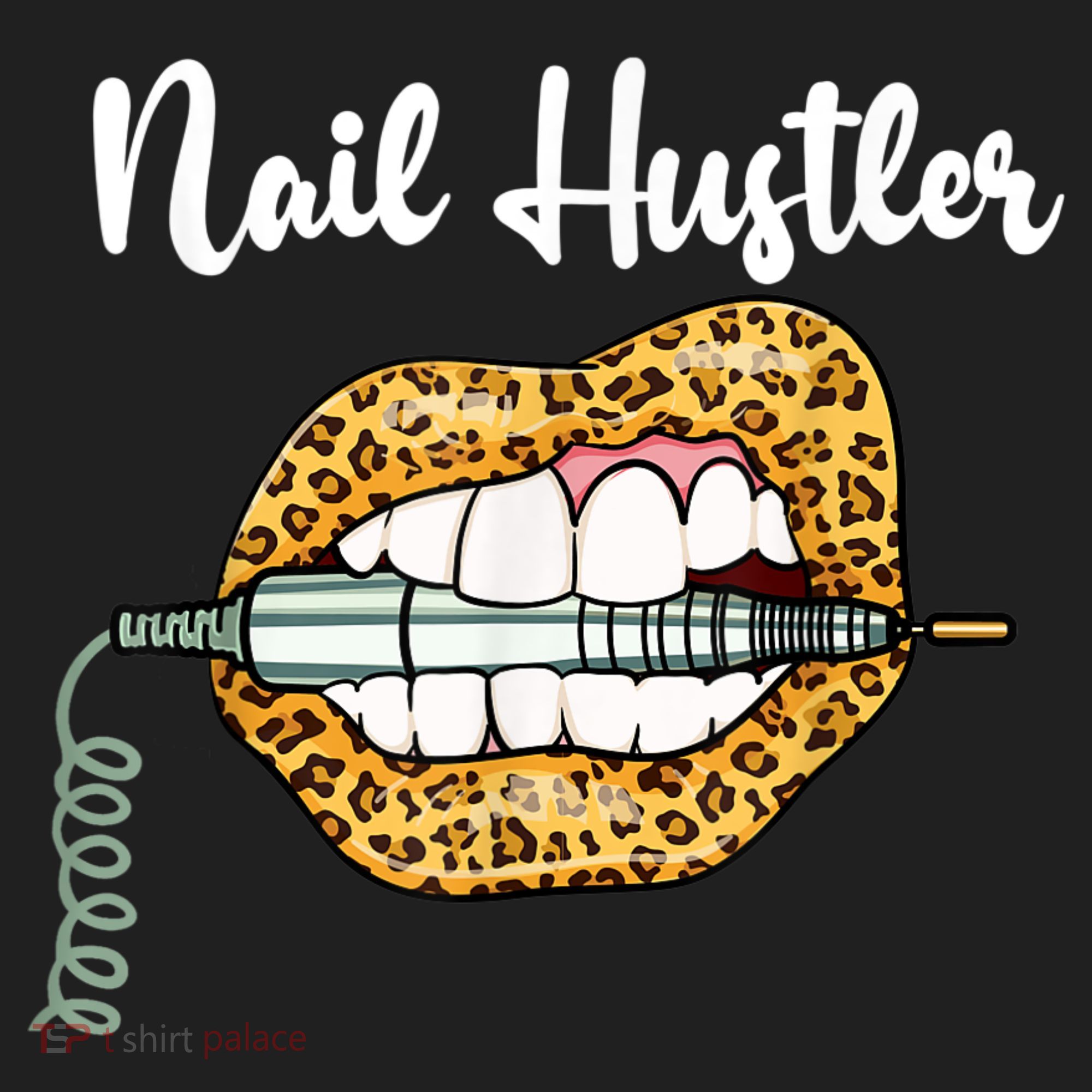 Leopard Lips With Nail Technician Drill Cool Nail Hustler Women's Sweatshirt