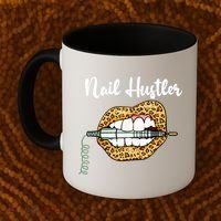 Leopard Lips With Nail Technician Drill Cool Nail Hustler Coffee Mug thumb 2