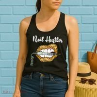 Leopard Lips With Nail Technician Drill Cool Nail Hustler Women's Tank Top thumb 2