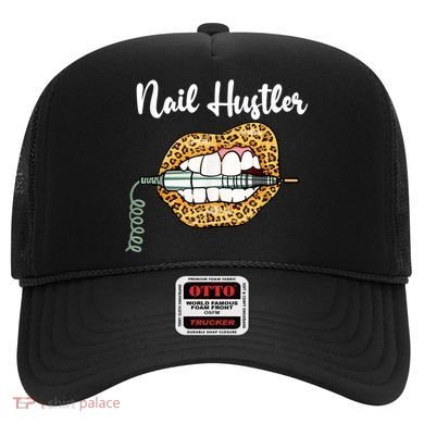Leopard Lips With Nail Technician Drill Cool Nail Hustler Hat
