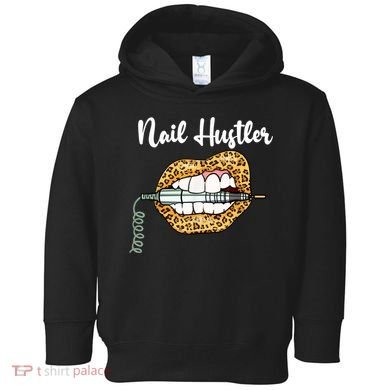 Leopard Lips With Nail Technician Drill Cool Nail Hustler Toddler Hoodie