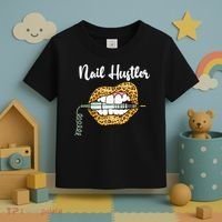 Leopard Lips With Nail Technician Drill Cool Nail Hustler Toddler T-Shirt thumb 3