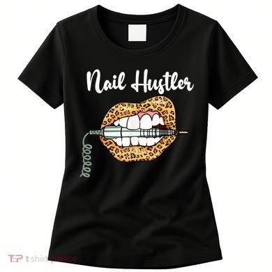 Leopard Lips With Nail Technician Drill Cool Nail Hustler Women's T-Shirt