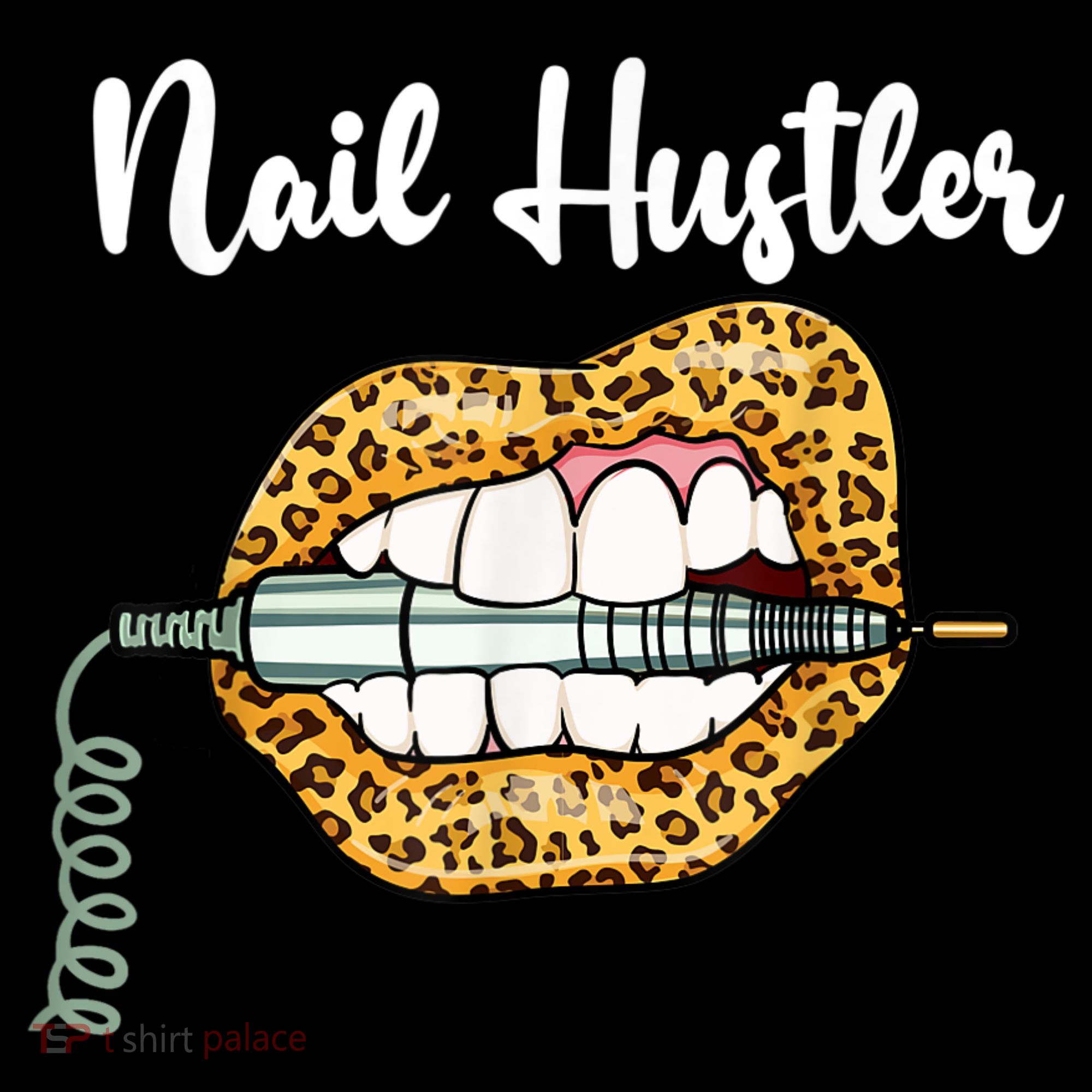 Leopard Lips With Nail Technician Drill Cool Nail Hustler Kids Sweatshirt