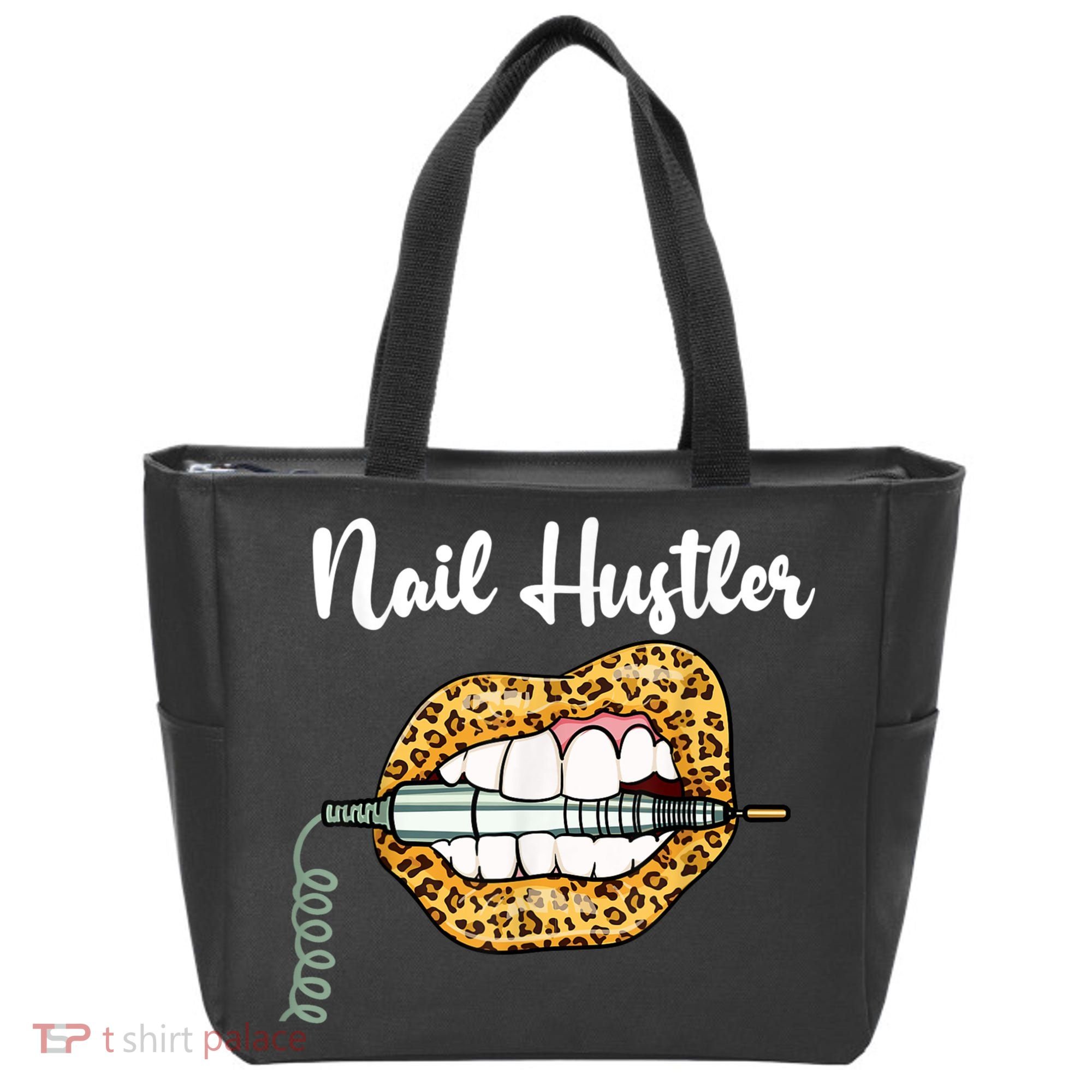 Leopard Lips With Nail Technician Drill Cool Nail Hustler Tote Bag
