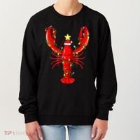 Lobster Lighting Xmas Tree Matching Lobster Christmas Women's Sweatshirt thumb 0
