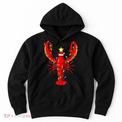 Lobster Lighting Xmas Tree Matching Lobster Christmas Hoodie