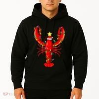 Lobster Lighting Xmas Tree Matching Lobster Christmas Hoodie thumb 2