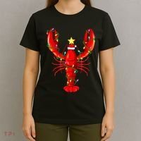 Lobster Lighting Xmas Tree Matching Lobster Christmas T-Shirt thumb 4
