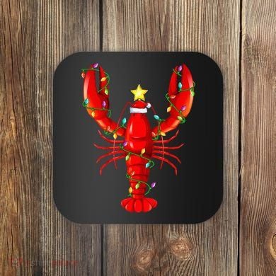 Lobster Lighting Xmas Tree Matching Lobster Christmas Coaster