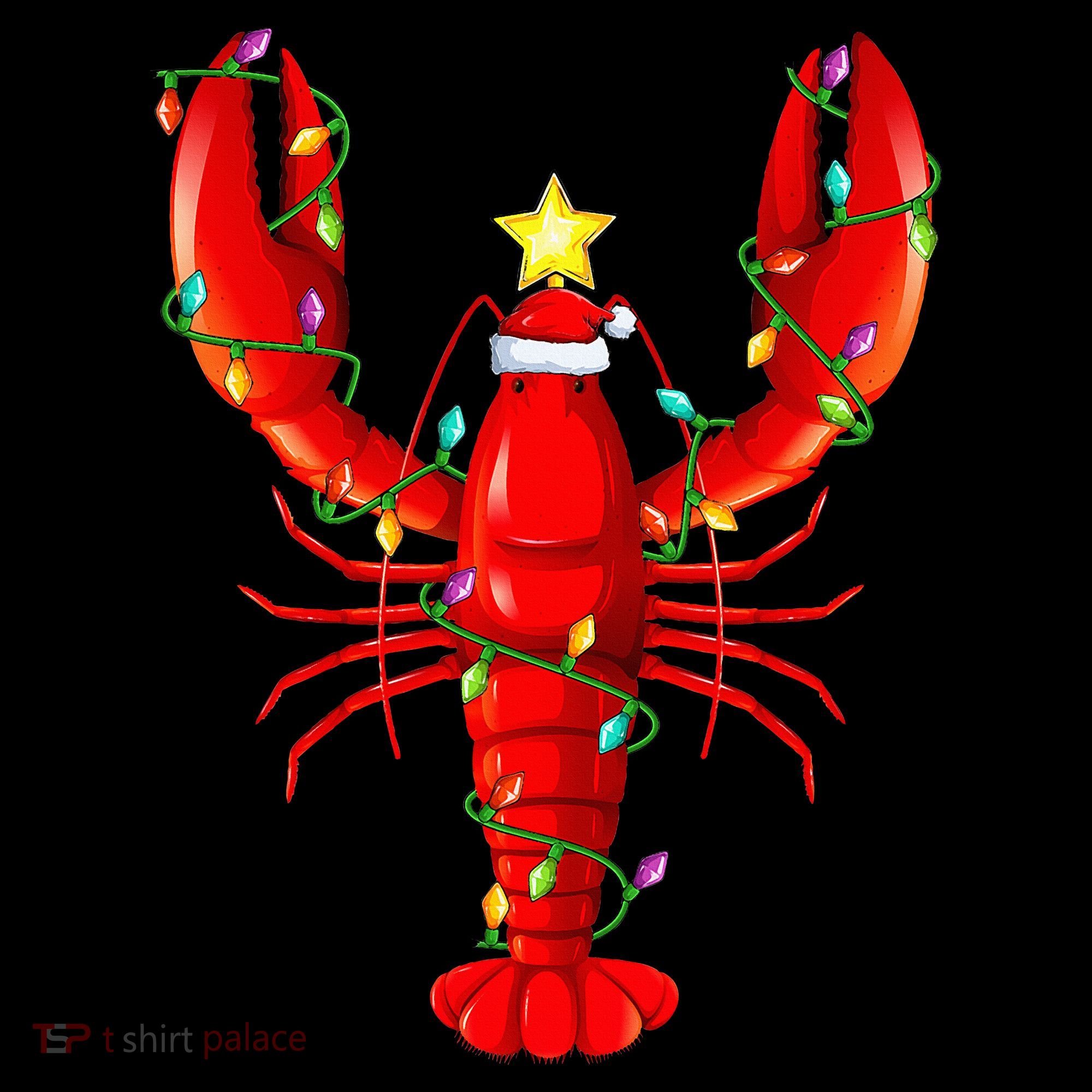 Lobster Lighting Xmas Tree Matching Lobster Christmas Women's Hoodie