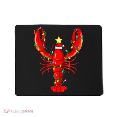 Lobster Lighting Xmas Tree Matching Lobster Christmas Mousepad