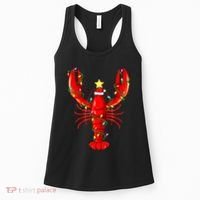 Lobster Lighting Xmas Tree Matching Lobster Christmas Women's Tank Top thumb 0