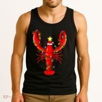 Lobster Lighting Xmas Tree Matching Lobster Christmas Tank Top thumb 3