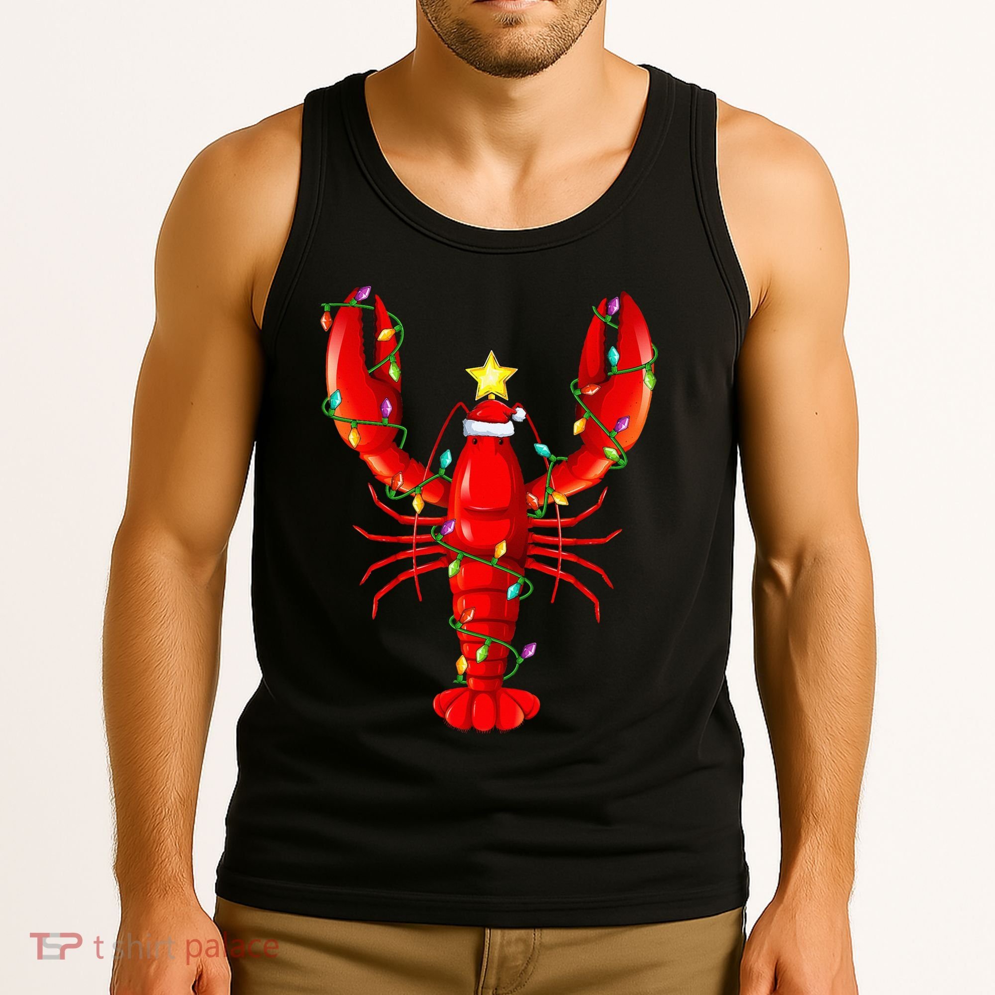 Lobster Lighting Xmas Tree Matching Lobster Christmas Tank Top