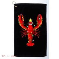 Lobster Lighting Xmas Tree Matching Lobster Christmas Golf Towel thumb 0