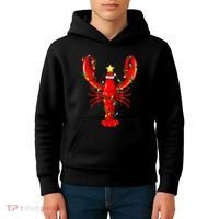 Lobster Lighting Xmas Tree Matching Lobster Christmas Kids Hoodie thumb 4