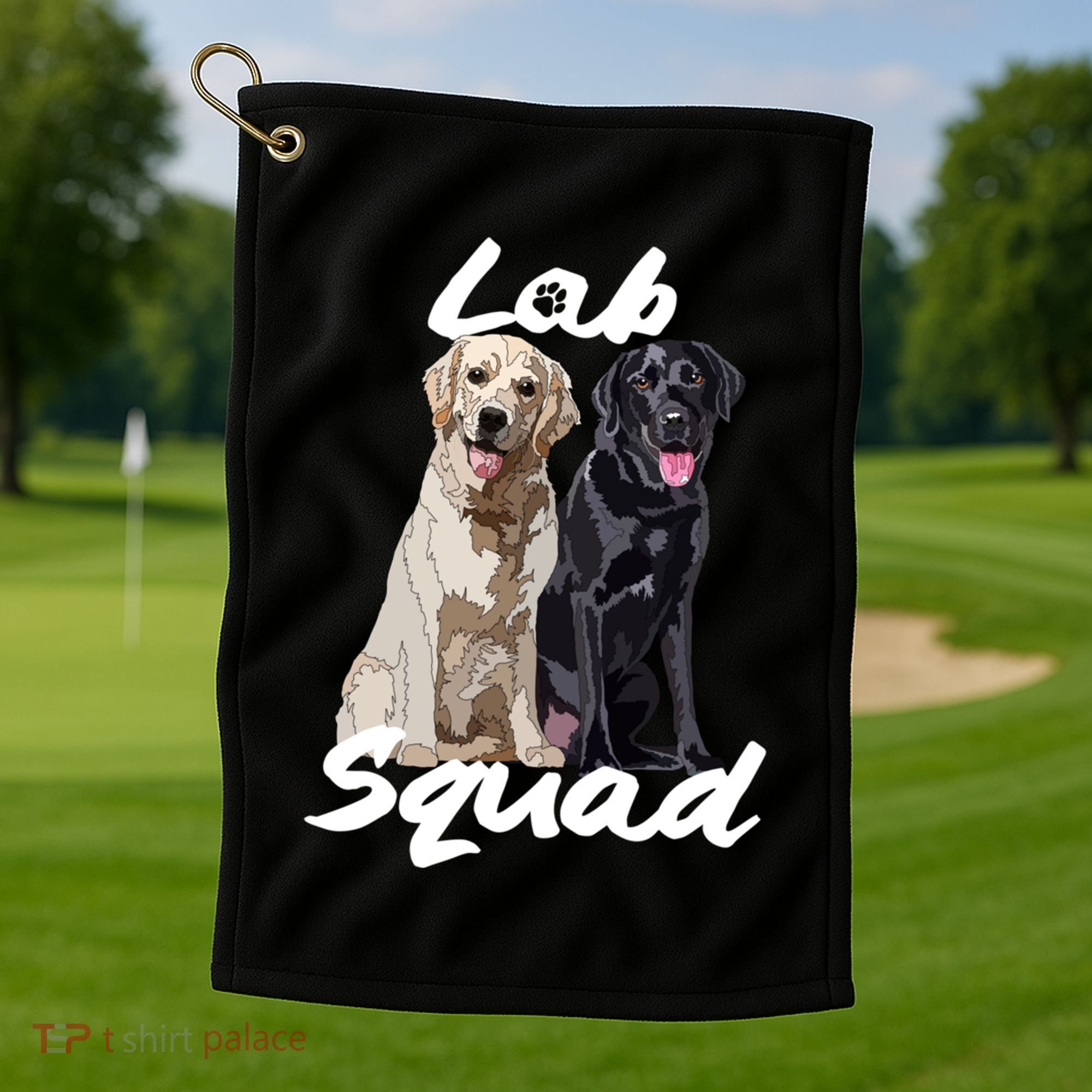 Labrador Lover Yellow Black Lab Squad Lab Mom Dad Cute Gift Golf Towel