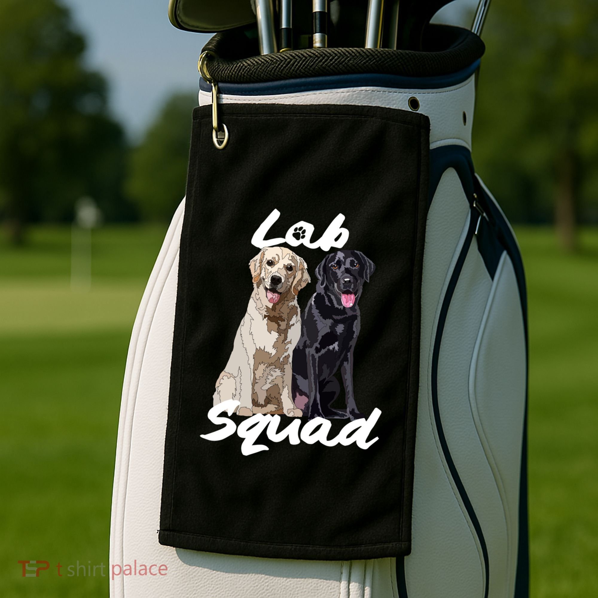 Labrador Lover Yellow Black Lab Squad Lab Mom Dad Cute Gift Golf Towel
