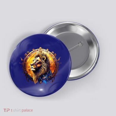 Leo Lion Zodiac Sign Button