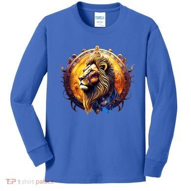 Leo Lion Zodiac Sign Kids Long Sleeve Shirt