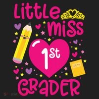 Little Miss 1st Grader 1st Grade Girl First Day Of School Women's Sweatshirt thumb 2