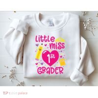 Little Miss 1st Grader 1st Grade Girl First Day Of School Sweatshirt thumb 2