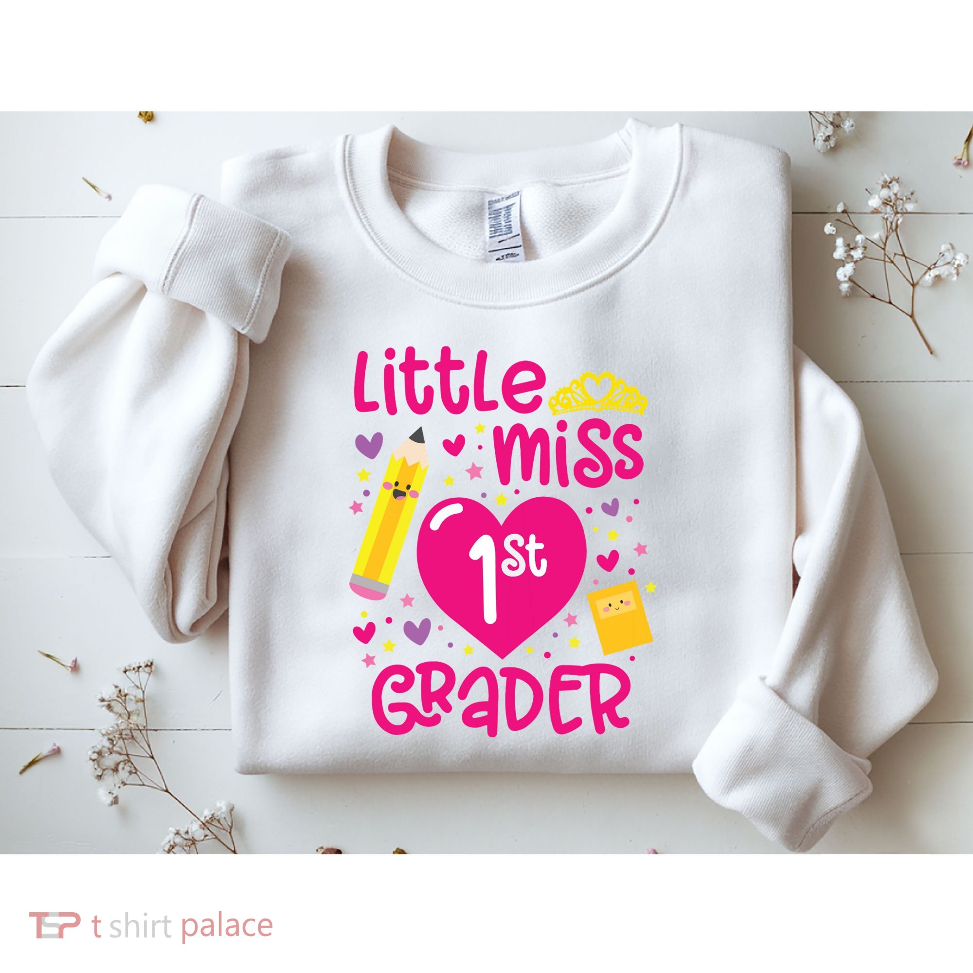 Little Miss 1st Grader 1st Grade Girl First Day Of School Sweatshirt