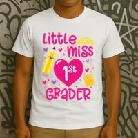Little Miss 1st Grader 1st Grade Girl First Day Of School T-Shirt thumb 3