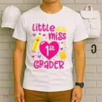 Little Miss 1st Grader 1st Grade Girl First Day Of School T-Shirt thumb 6