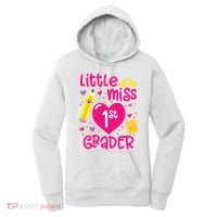 Little Miss 1st Grader 1st Grade Girl First Day Of School Women's Hoodie thumb 0