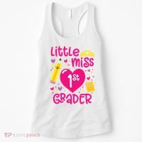 Little Miss 1st Grader 1st Grade Girl First Day Of School Women's Tank Top thumb 0