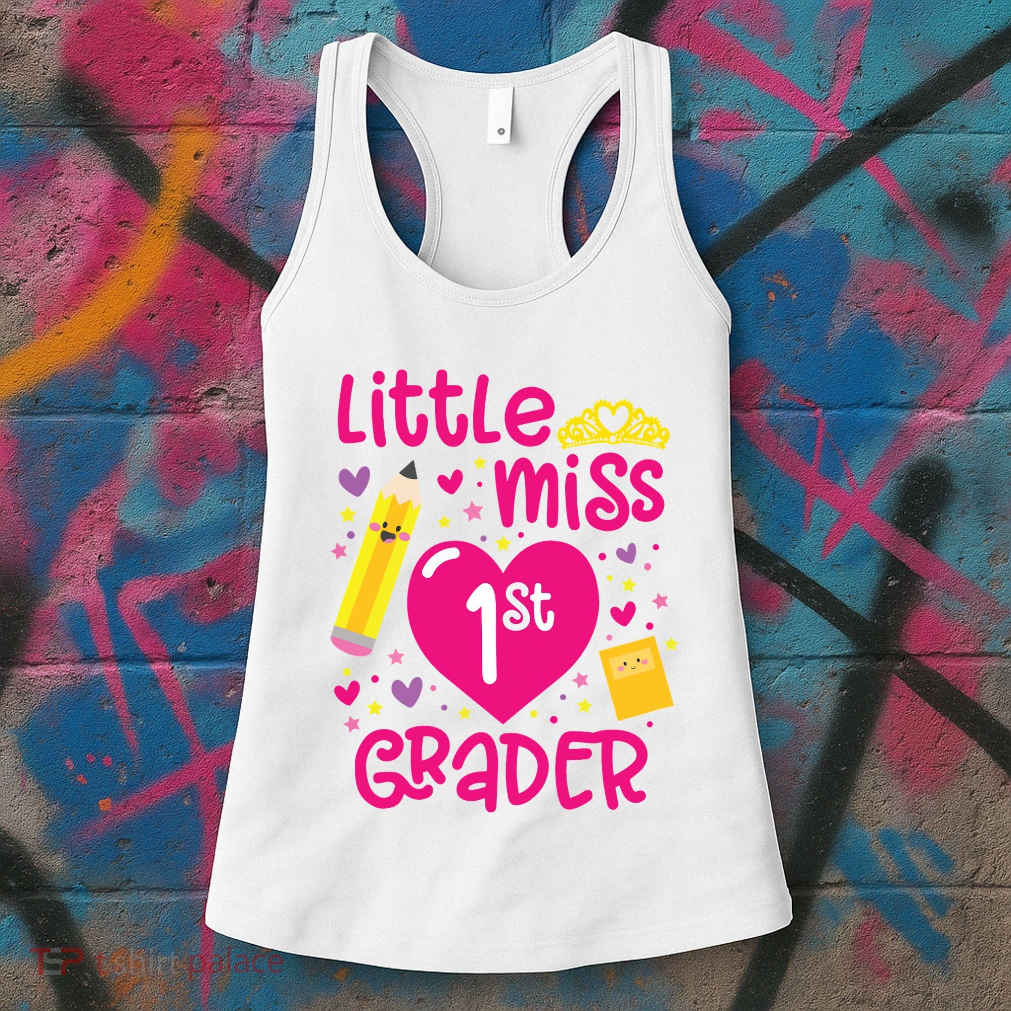 Little Miss 1st Grader 1st Grade Girl First Day Of School Women's Tank Top