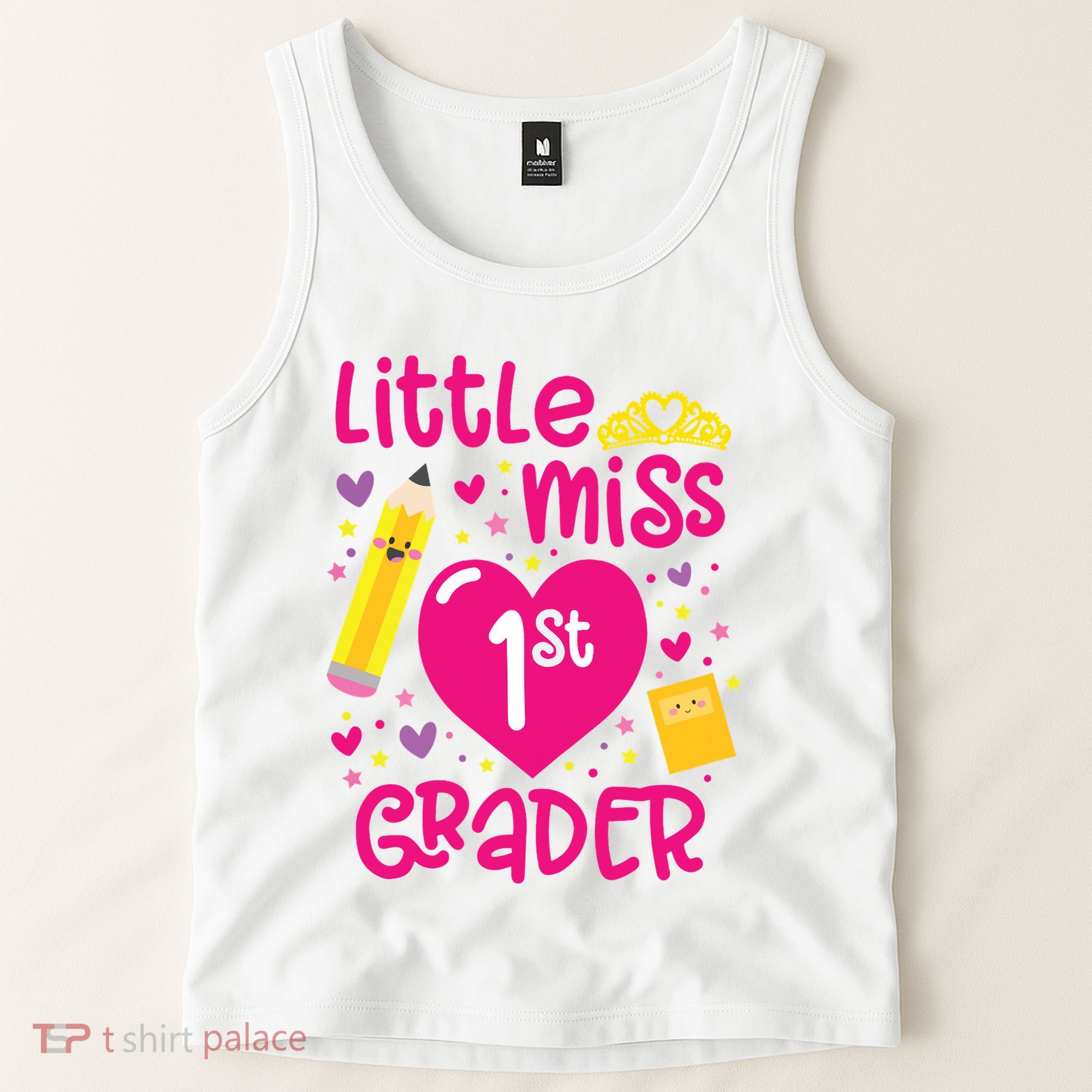Little Miss 1st Grader 1st Grade Girl First Day Of School Tank Top