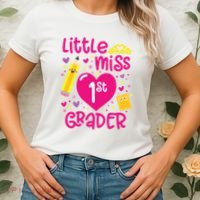 Little Miss 1st Grader 1st Grade Girl First Day Of School Women's T-Shirt thumb 2