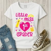 Little Miss 1st Grader 1st Grade Girl First Day Of School Women's T-Shirt thumb 3