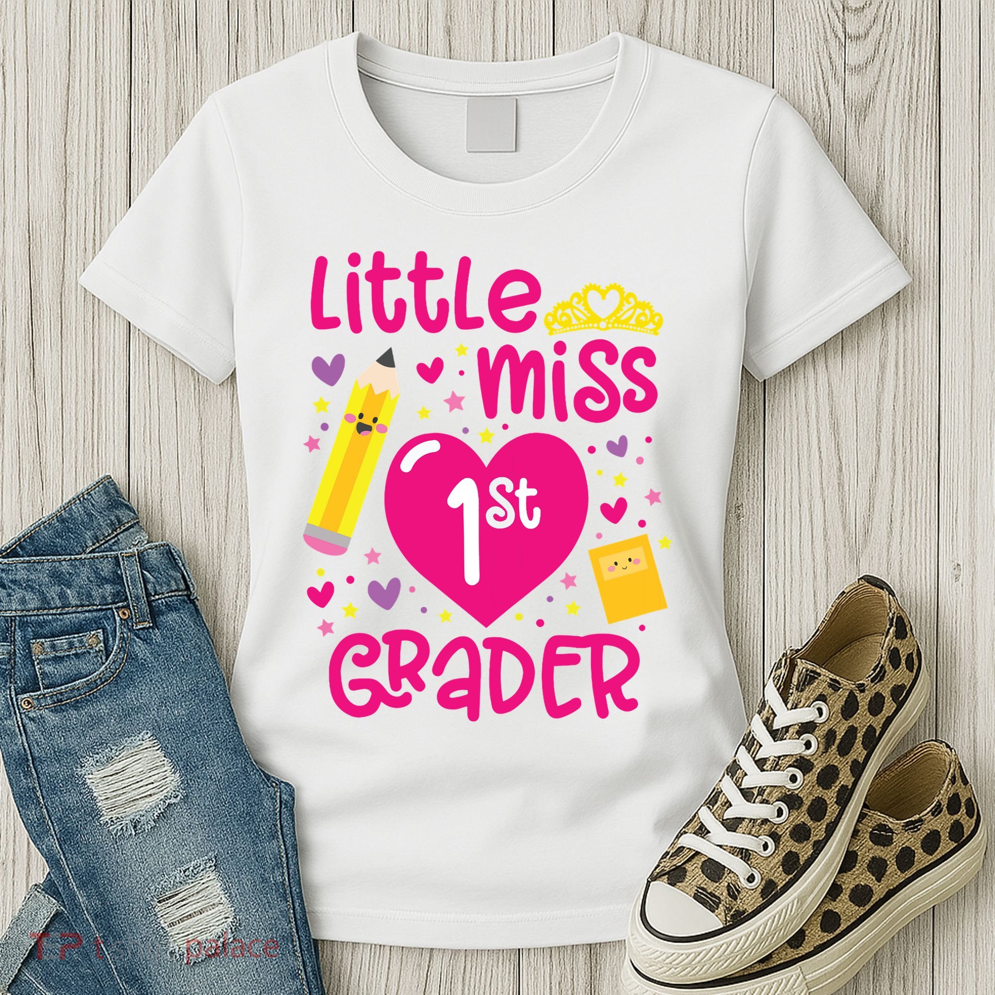 Little Miss 1st Grader 1st Grade Girl First Day Of School Women's T-Shirt