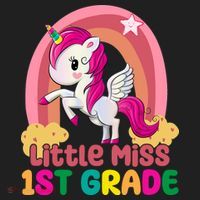 Little Miss 1st Grade Rainbow Unicorn Women's Sweatshirt thumb 2