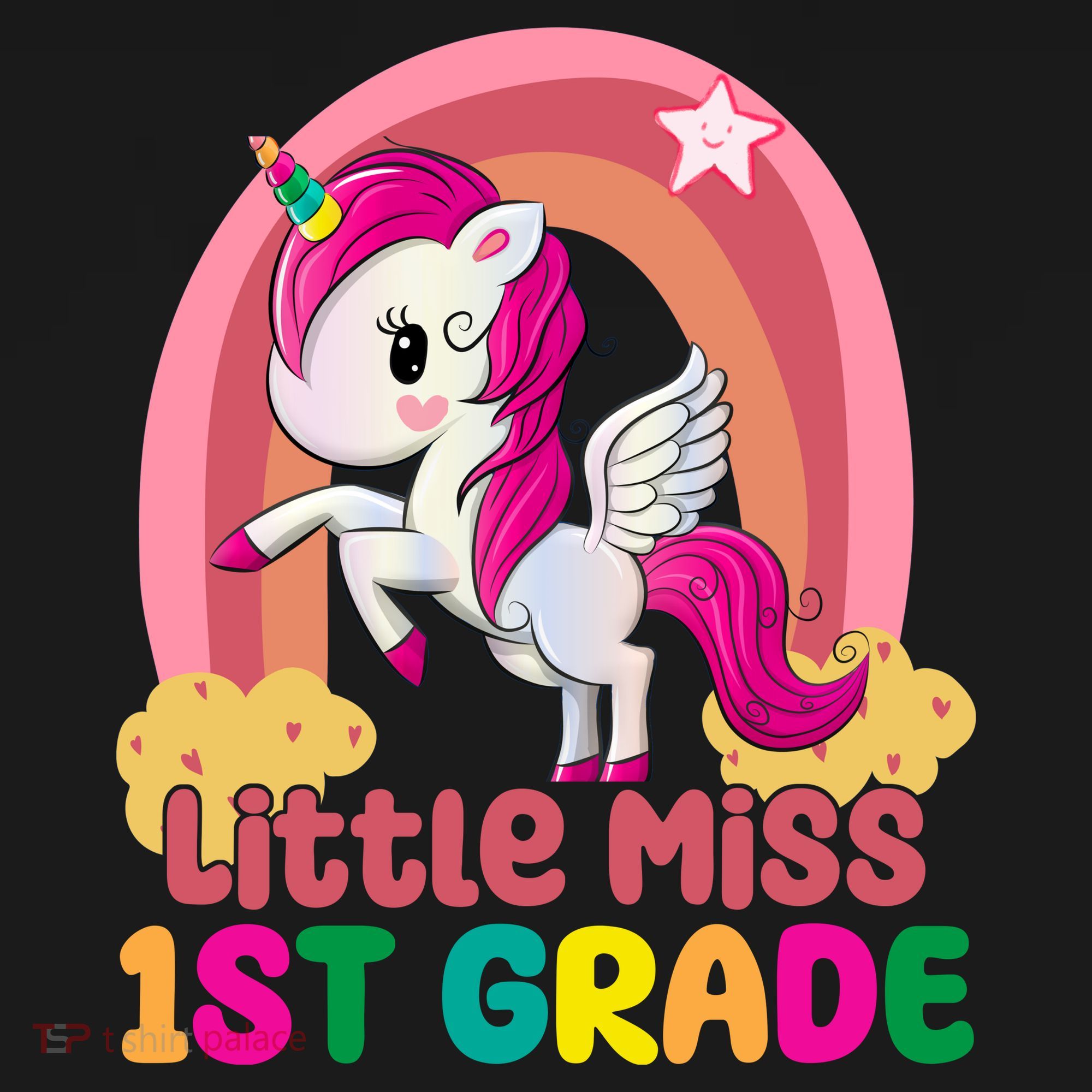 Little Miss 1st Grade Rainbow Unicorn Coaster