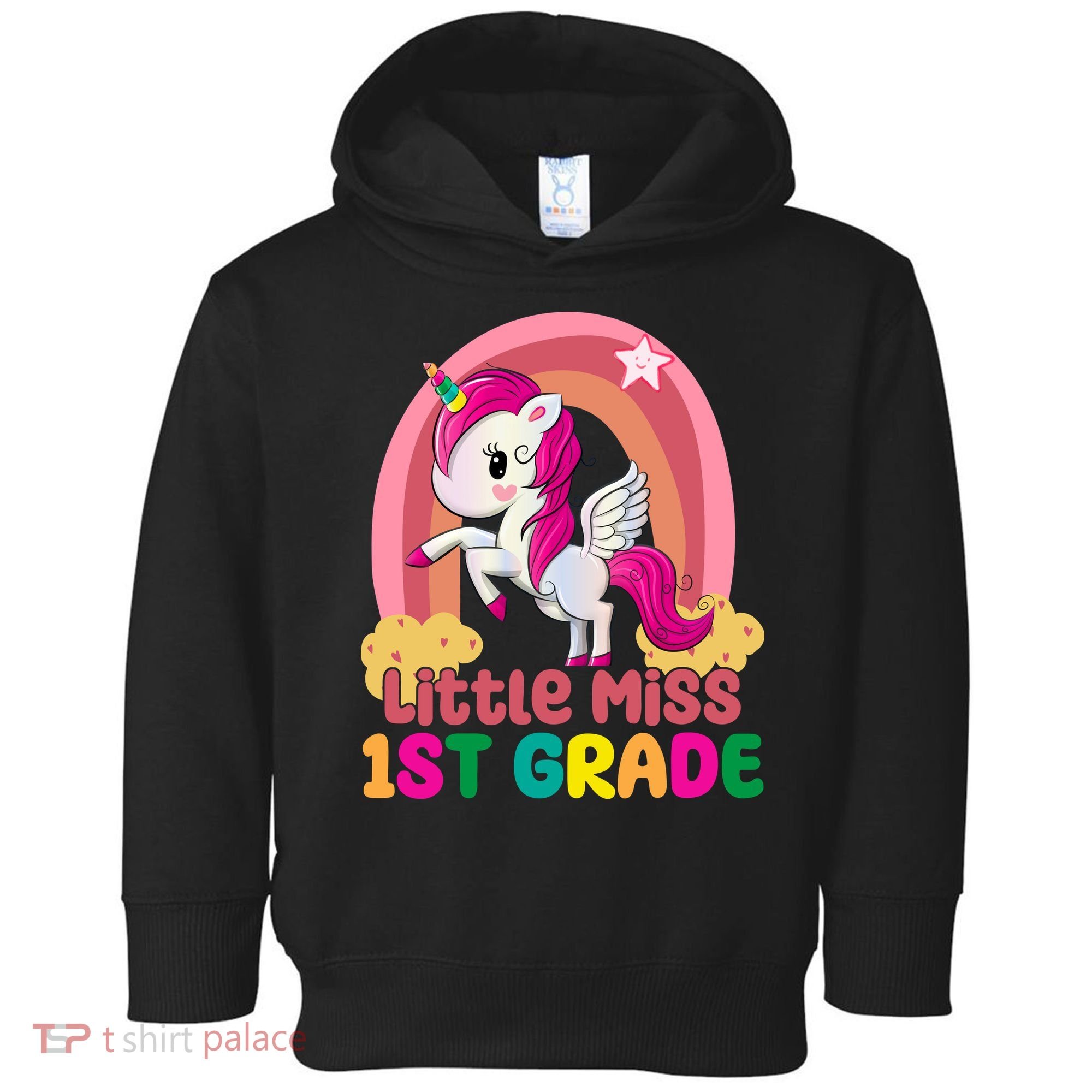 Little Miss 1st Grade Rainbow Unicorn Toddler Hoodie