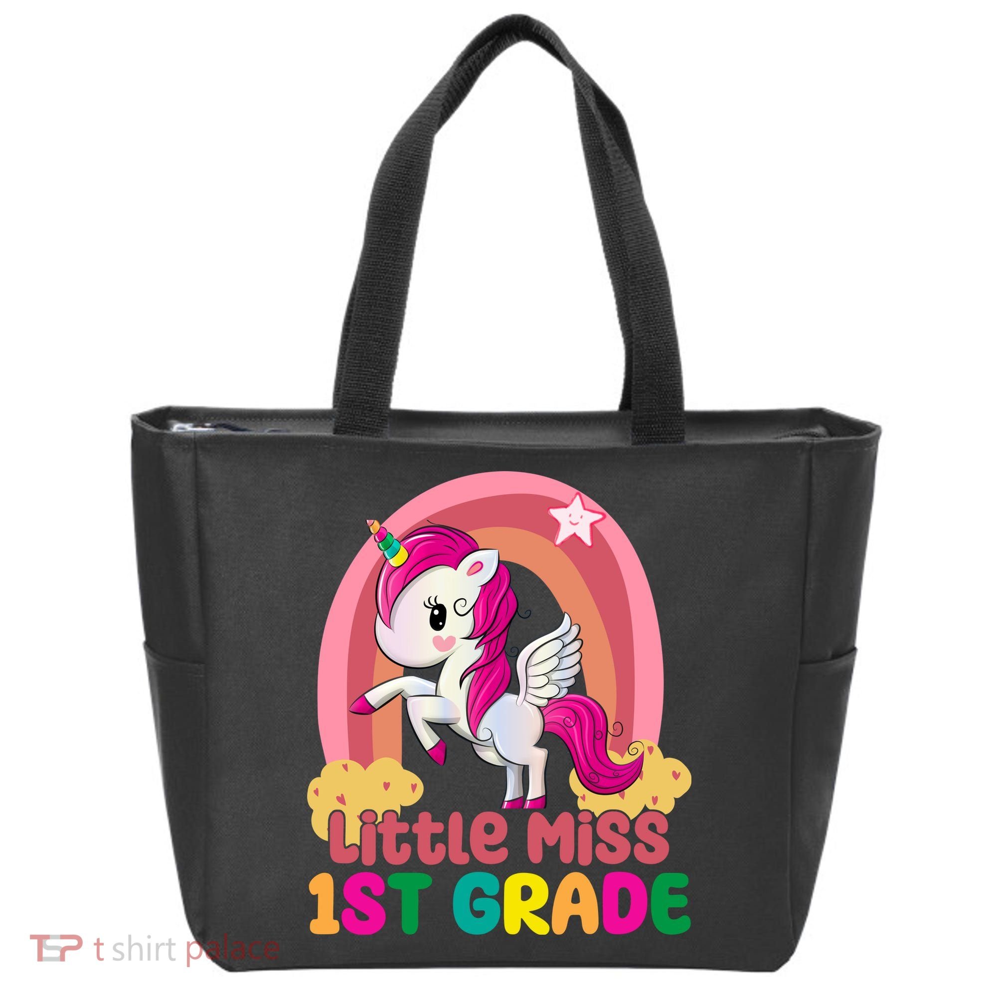 Little Miss 1st Grade Rainbow Unicorn Tote Bag
