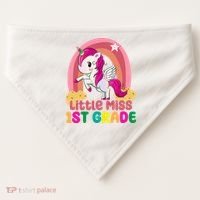 Little Miss 1st Grade Rainbow Unicorn USA-Made Doggie Bandana thumb 0